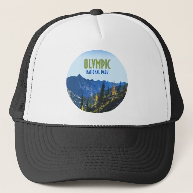 Olympic National Park Washington Staat Vintag Truckerkappe (Vorderseite)
