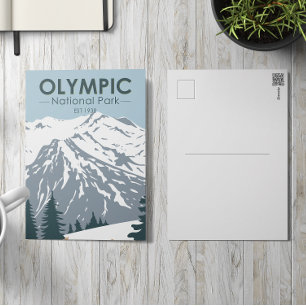 Olympic National Park Washington Vintage auf Deuts Postkarte