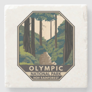 Olympic-Nationalpark Hoh-Regenwald Vintage Steinuntersetzer