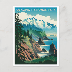 Olympic-Nationalpark im Vintage-Stil Postkarte