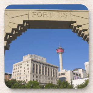 Olympic Plaza und Calgary Tower, Alberta, Kanada Untersetzer