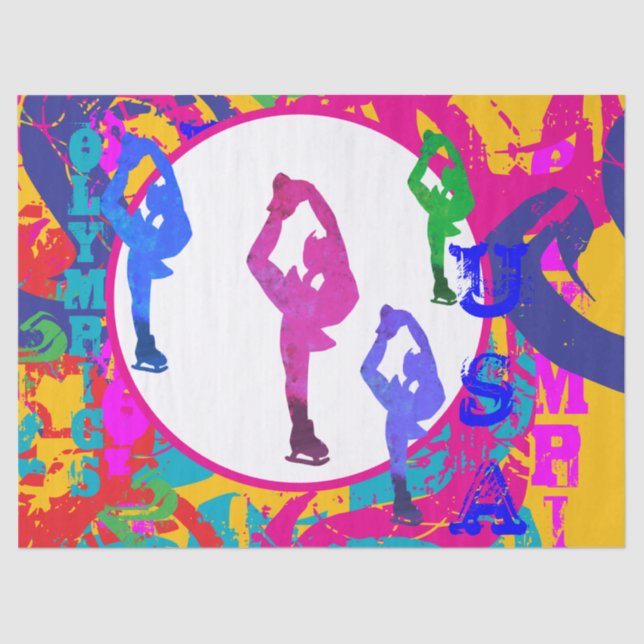 OLYMPIC SKATING  SEIDENPAPIER (Vorderseite)