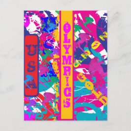 OLYMPIC SKIING POSTKARTE