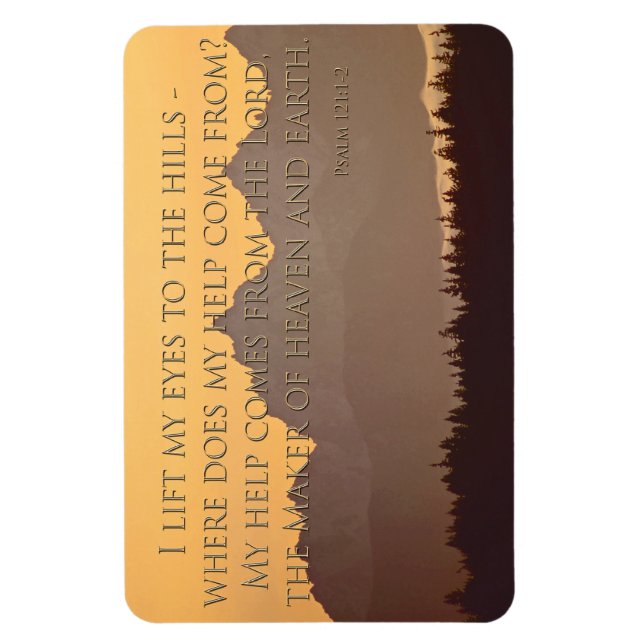 olympische Berge mit Psalm 121:1-2-Magnet Magnet (Vertikal)