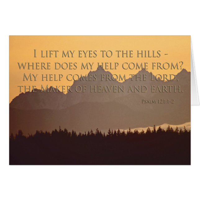 olympische Berge mit Psalm-121:1 - Karte 2 (Vorderseite (Horizontal))