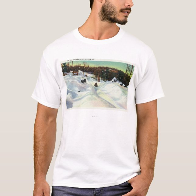 Olympische Bobsled-Laufansicht über Mt. Van T-Shirt (Vorderseite)