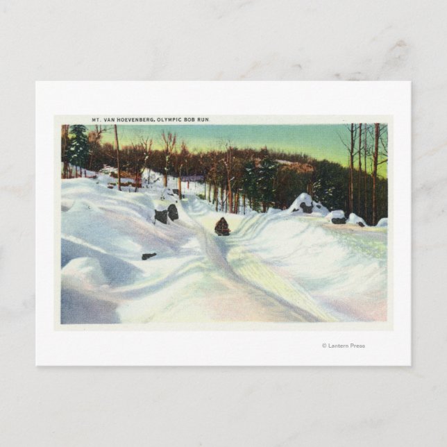 olympische Bobsled Run View auf dem Van Hoevenberg Postkarte (Vorderseite)