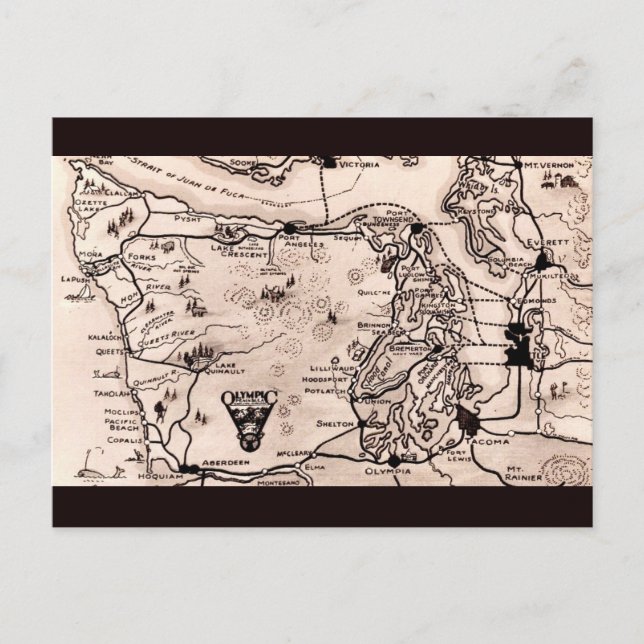 Olympische Halbinsel Karte (Vorderseite)