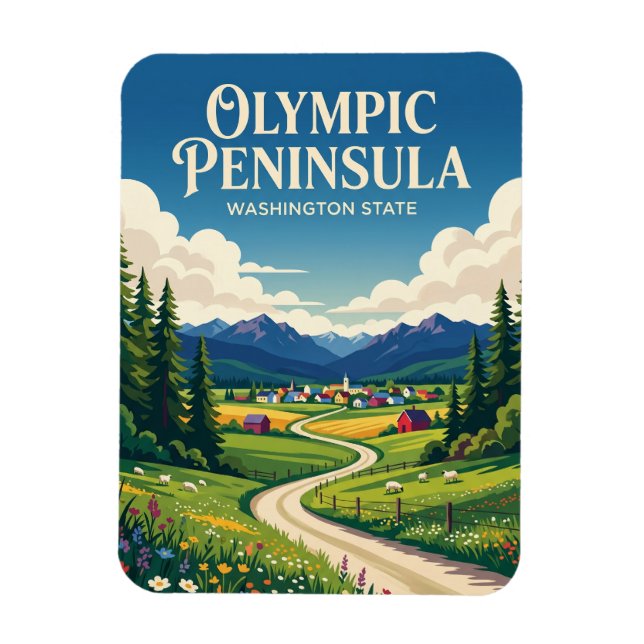 Olympische Halbinsel USA Magnet (Vertikal)