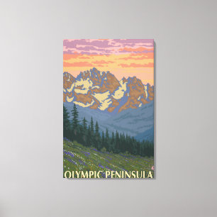 Olympische Halbinsel, WashingtonSpring Blumen Leinwanddruck