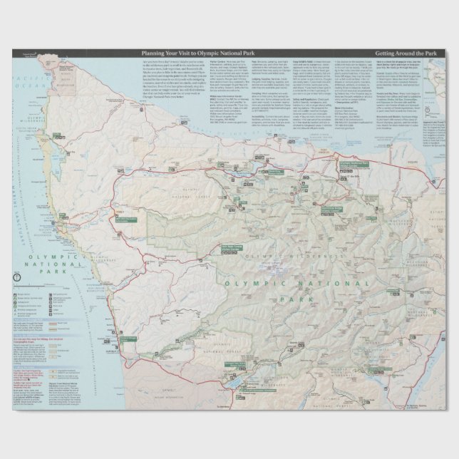 Olympische Nationalparkkarte (2010) Geschenkpapier (Flach)