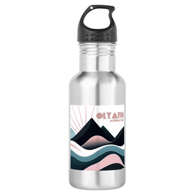 Olympischer Nationalpark: Farbenfrohe Hügel Edelstahlflasche (Vorderseite)