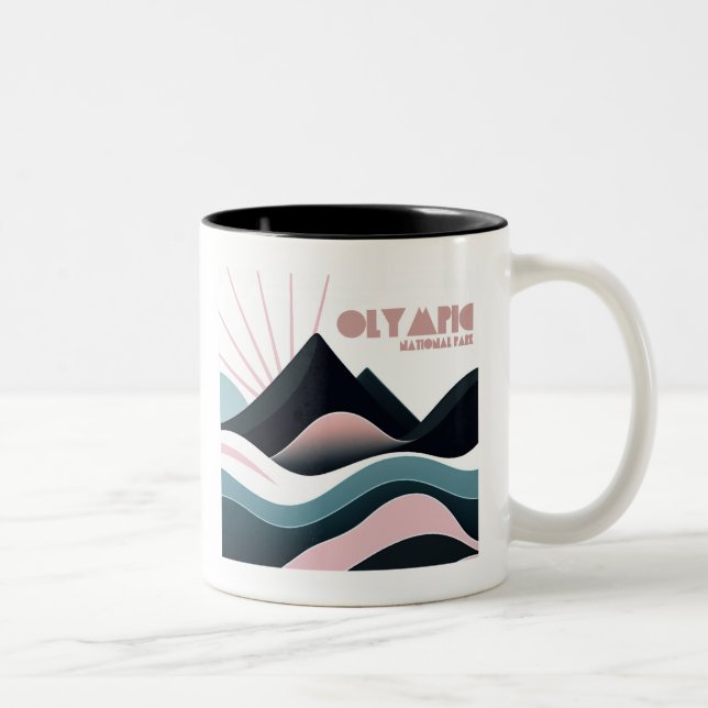 Olympischer Nationalpark: Farbenfrohe Hügel Zweifarbige Tasse (Rechts)