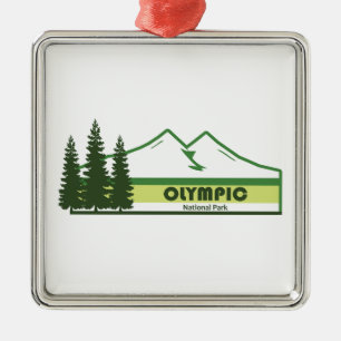 Olympischer Nationalpark Grüne Streifen Ornament Aus Metall