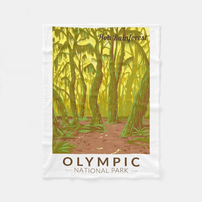 Olympischer Nationalpark Hoh Rainforest Art Fleecedecke (Vorderseite)
