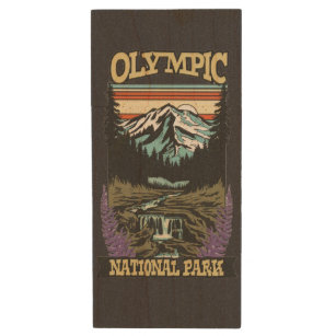 Olympischer Nationalpark Holz USB Stick