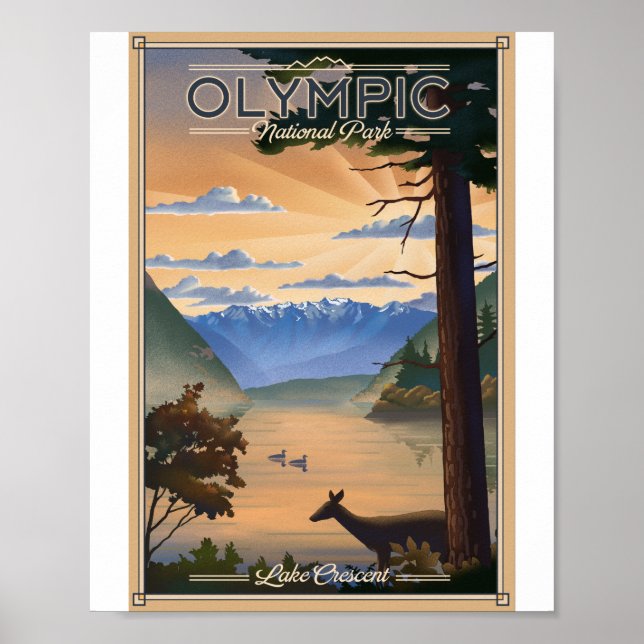 Olympischer Nationalpark Litho Artwork Poster (Vorne)