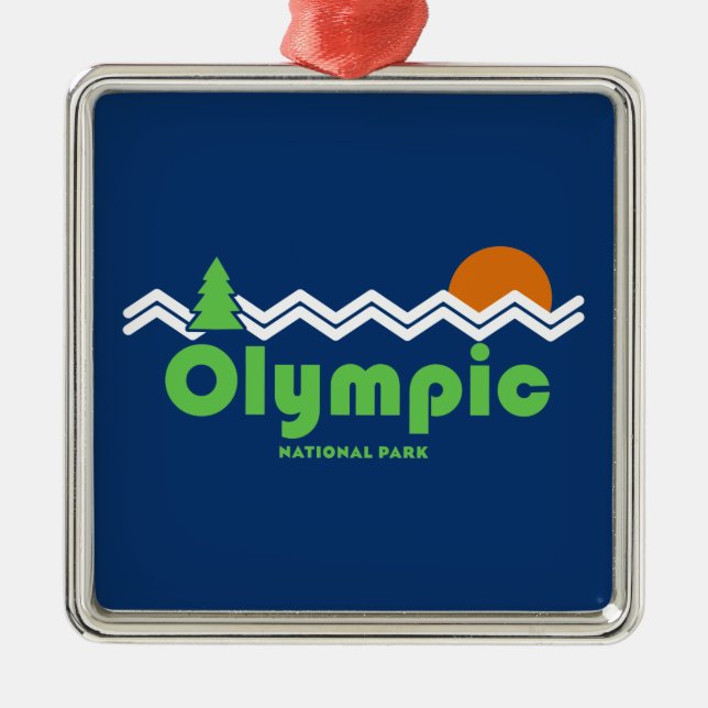 Olympischer Nationalpark Retro Ornament Aus Metall (Vorne)