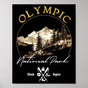 Olympischer Nationalpark Retro Vintages Kleidungss Poster