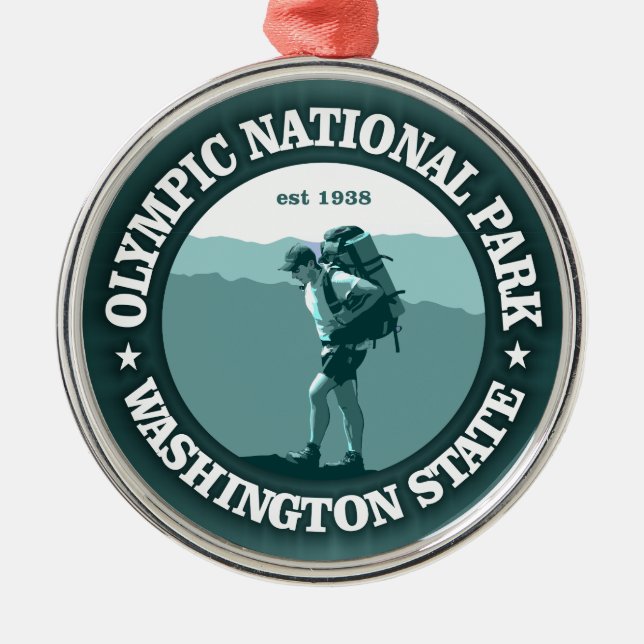 Olympischer Nationalpark Silbernes Ornament (Vorne)