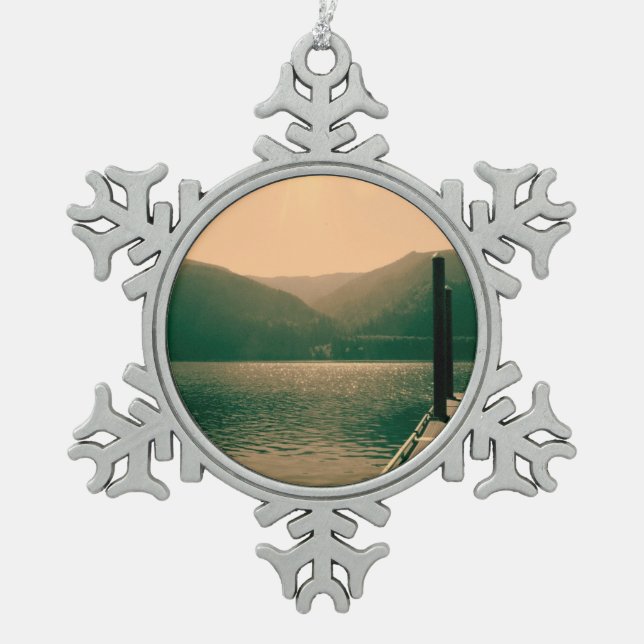 Olympischer Nationalpark, U.S.A. Schöne Landschaft Schneeflocken Zinn-Ornament (Vorderseite)