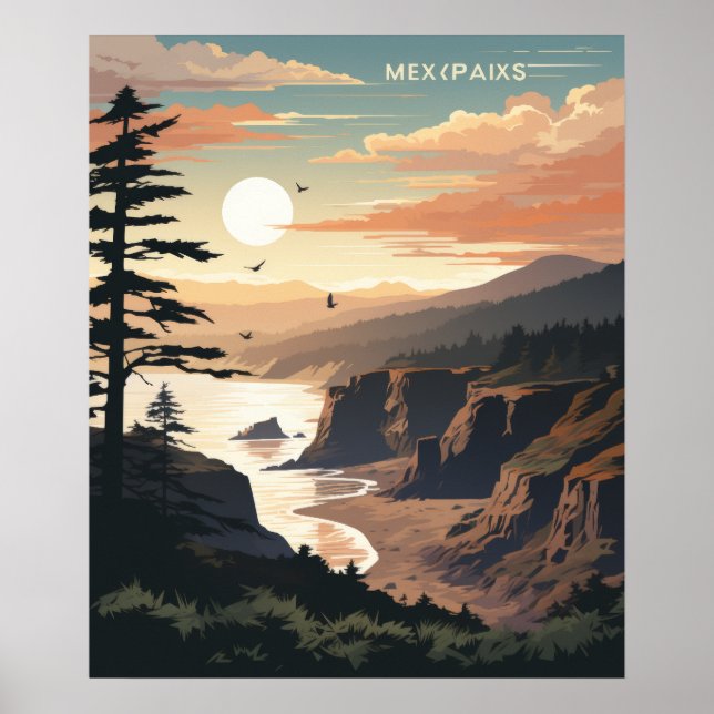 Olympischer Nationalpark Vector Illustrations-Post Poster (Vorne)