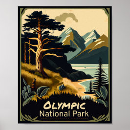 Olympischer Nationalpark Vintag Poster