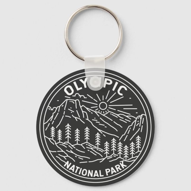 Olympischer Nationalpark Washington Monoline Schlüsselanhänger (Vorderseite)