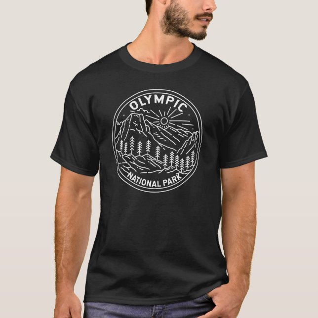 Olympischer Nationalpark Washington Monoline T-Shirt (Vorderseite)