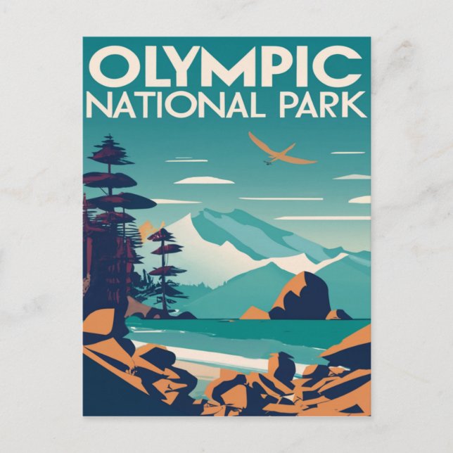 Olympischer Nationalpark Washington Rocky Beach Postkarte (Vorderseite)