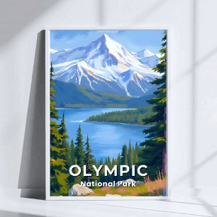 Olympischer Nationalpark   Washington Travel Paint Poster