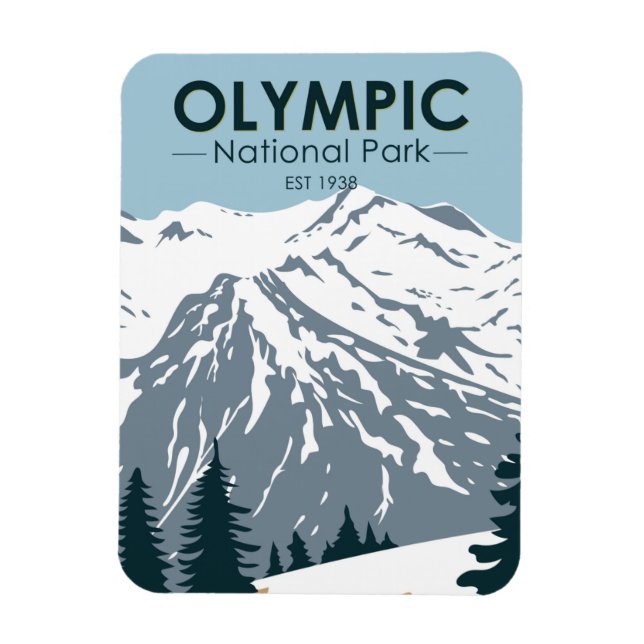 Olympischer Nationalpark Washington Vintag Magnet (Vertikal)