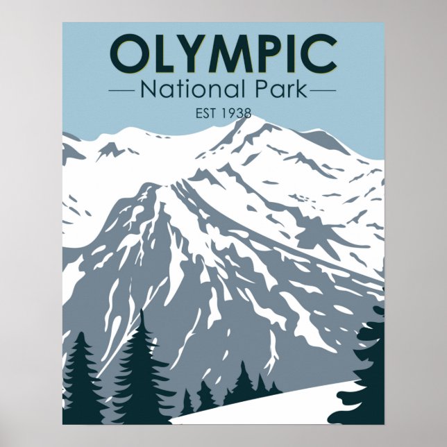 Olympischer Nationalpark Washington Vintag Poster (Vorne)