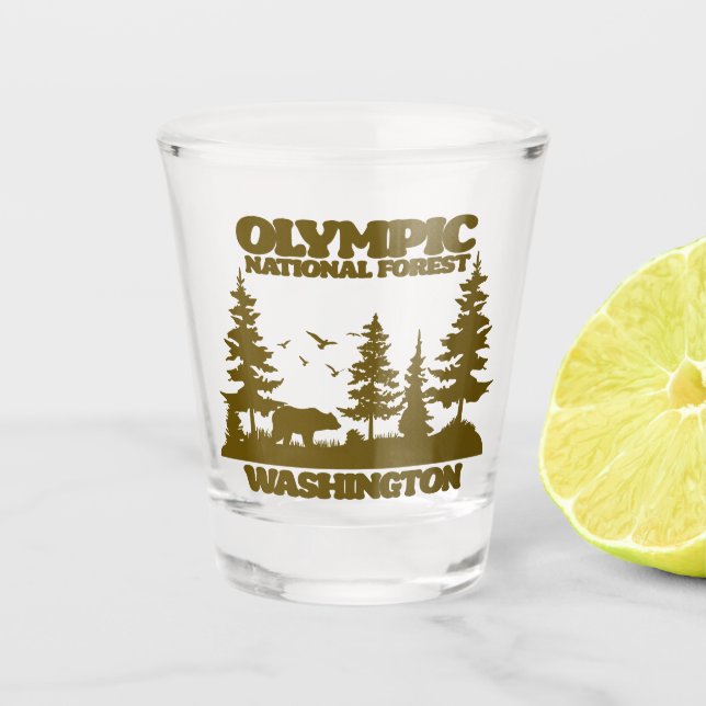 Olympischer Nationalwald Schnapsglas (Vorderseite)