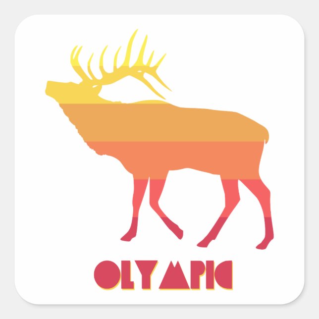 Olympisches Elch Quadratischer Aufkleber (Vorderseite)