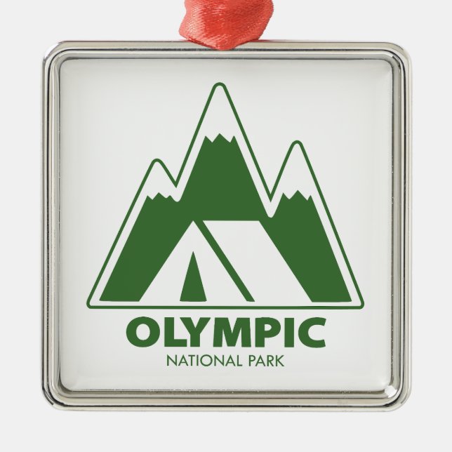 Olympisches Nationalpark-Camping Ornament Aus Metall (Vorne)