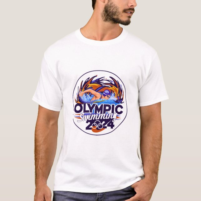 Olympisches Schwimmbad 2024 T-Shirt (Vorderseite)