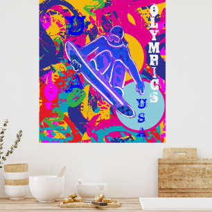 OLYMPISCHES SNOWBOARDEN POSTER