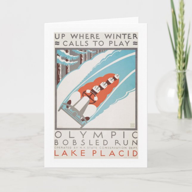 Olympisches Spaß-Lake Placid WPA 1936 Karte (Vorderseite)