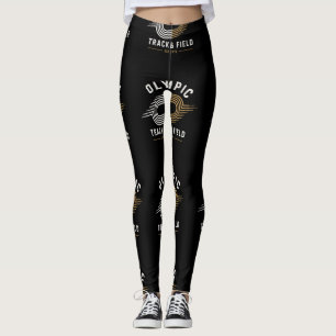 Olympisches Track-Feld-Logo im Retro-Stil von 1972 Leggings