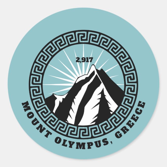 Olympus-Berg, Griechenland-T - Shirt Runder Aufkleber (Vorderseite)
