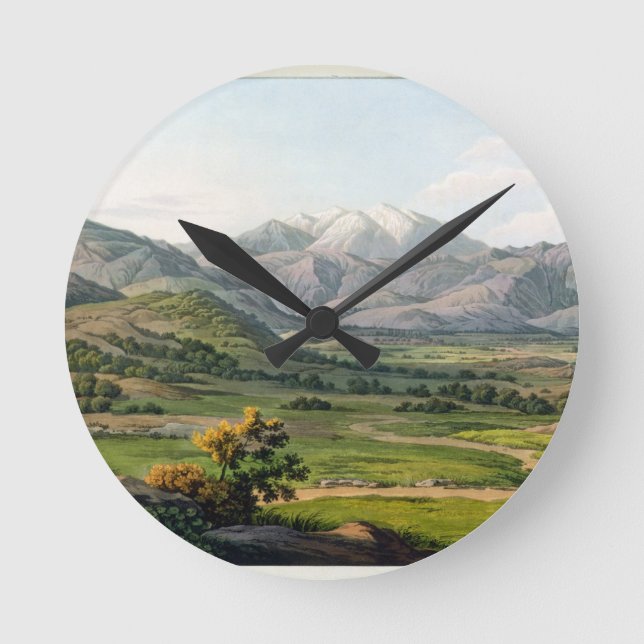 Olympus-Berg, wie zwischen Larissa und Baba gesehe Runde Wanduhr (Vorderseite)