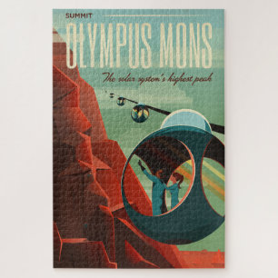 Olympus Mons auf dem Mars Höchster Vulkan im Sonne