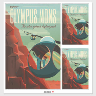 Olympus Mons auf dem Mars ist der höchste Vulkan i Aufkleber
