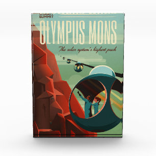 Olympus Mons auf dem Mars ist der höchste Vulkan i Fotoblock