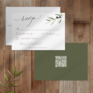 Ölzweig-Aquarell-Elegante-Minimalistische-Hochzeit RSVP Karte