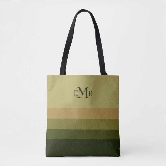 Ölzweig-Palette Stripes Monogramm Tasche (Vorderseite)