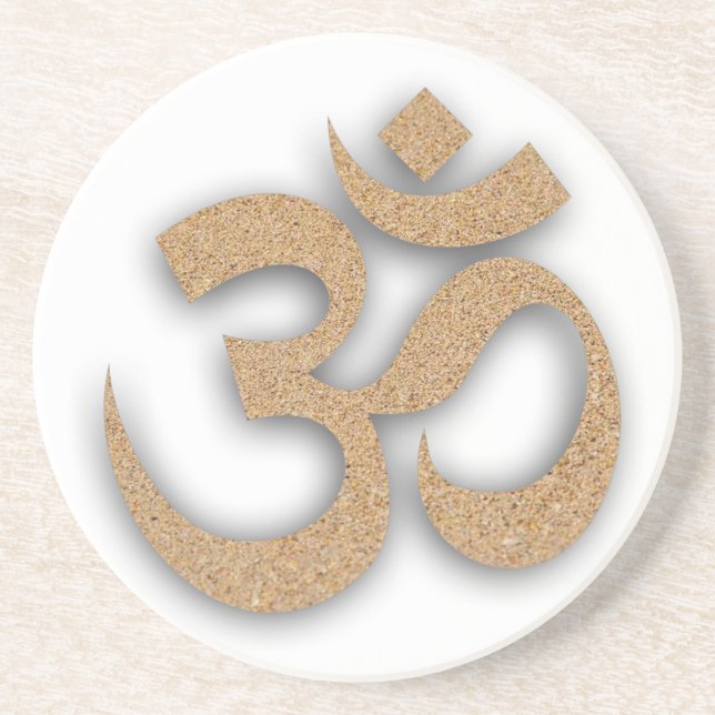 OM am Strand-Yoga Untersetzer (Vorne)