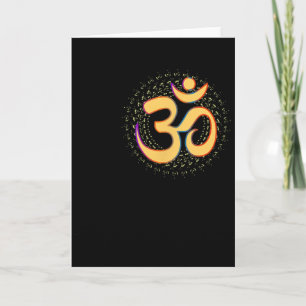 Om Aum Omkara altes Symbol Kunst spirituelle Yoga Karte