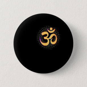Om Aum Omkara altes Symbol Kunst spirituelles Yoga Button